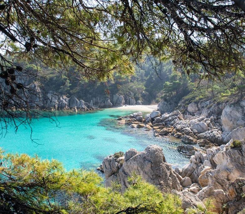 Traditionelles Appartement Athos Shadow Am Meer Paralia Sikias Exterior foto