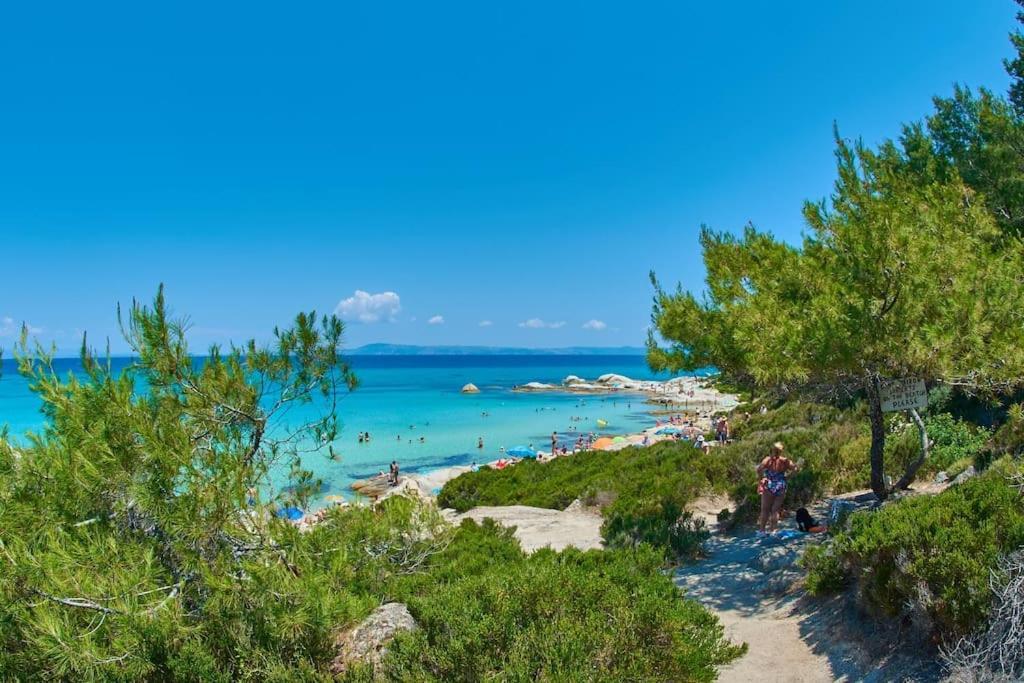Traditionelles Appartement Athos Shadow Am Meer Paralia Sikias Exterior foto