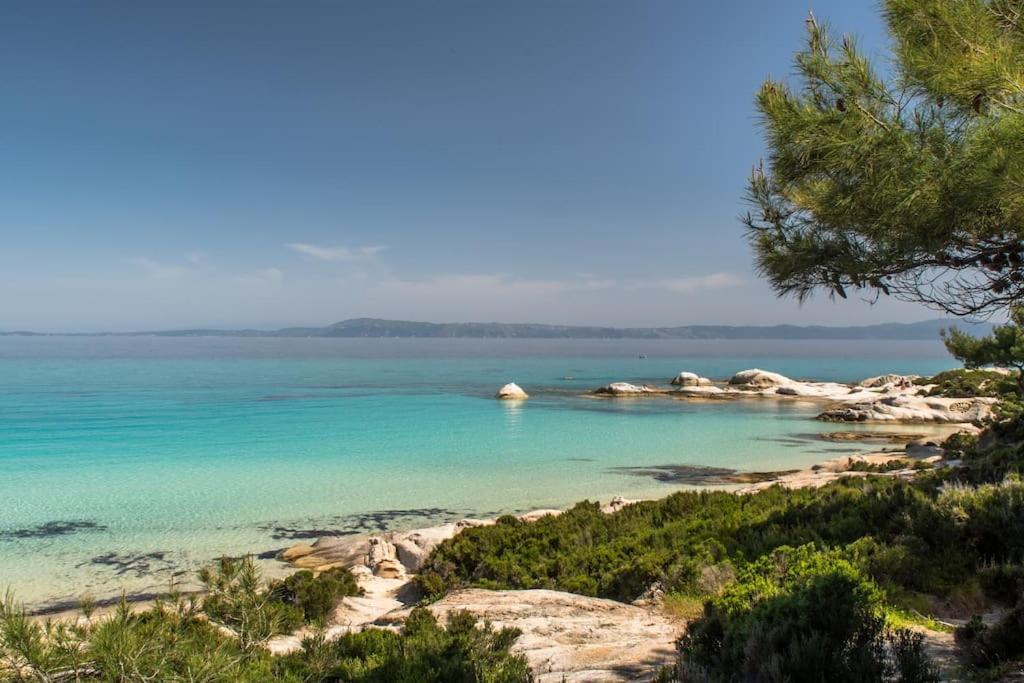 Traditionelles Appartement Athos Shadow Am Meer Paralia Sikias Exterior foto